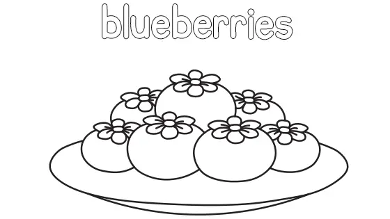 Blueberries Coloring Page