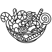 Bowl Of Candies Coloring Page