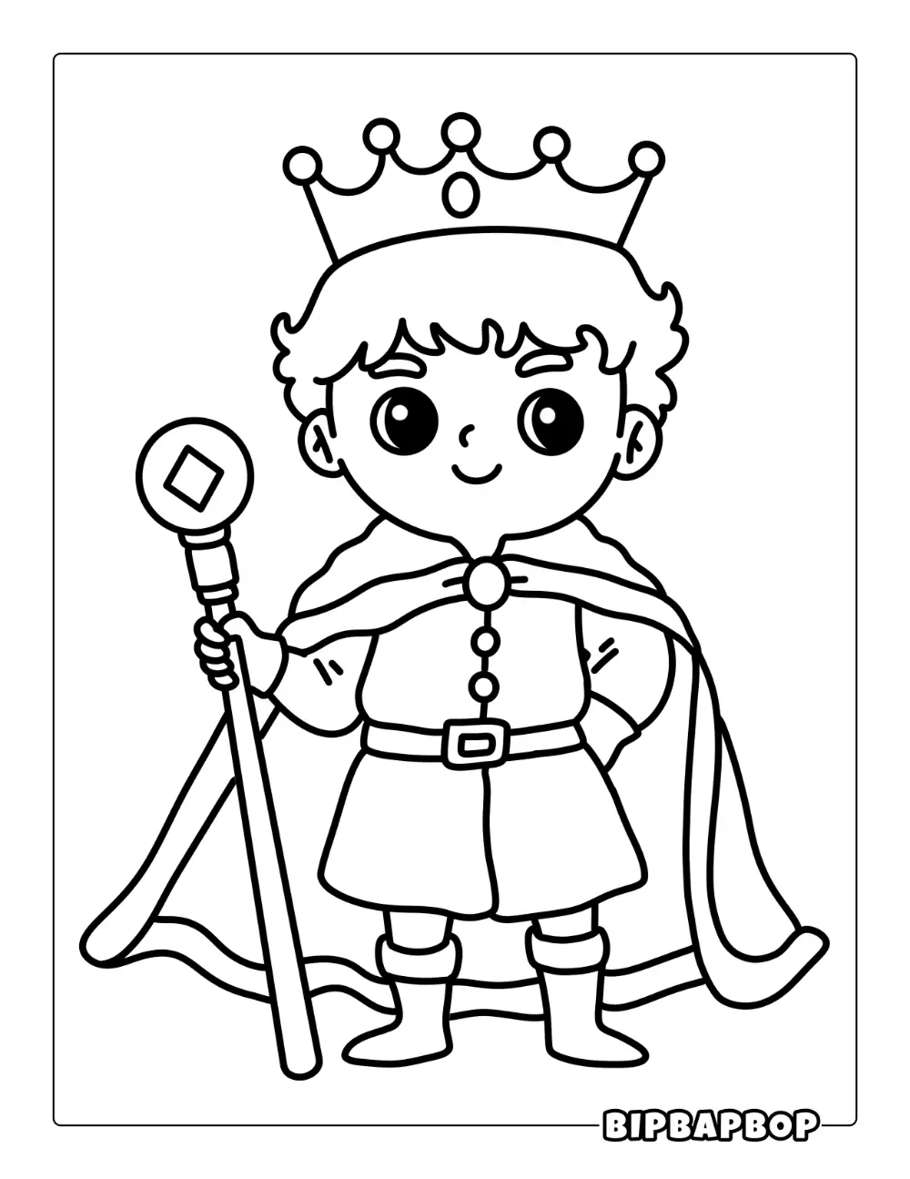 Boy Dressed As Prince Coloring Page