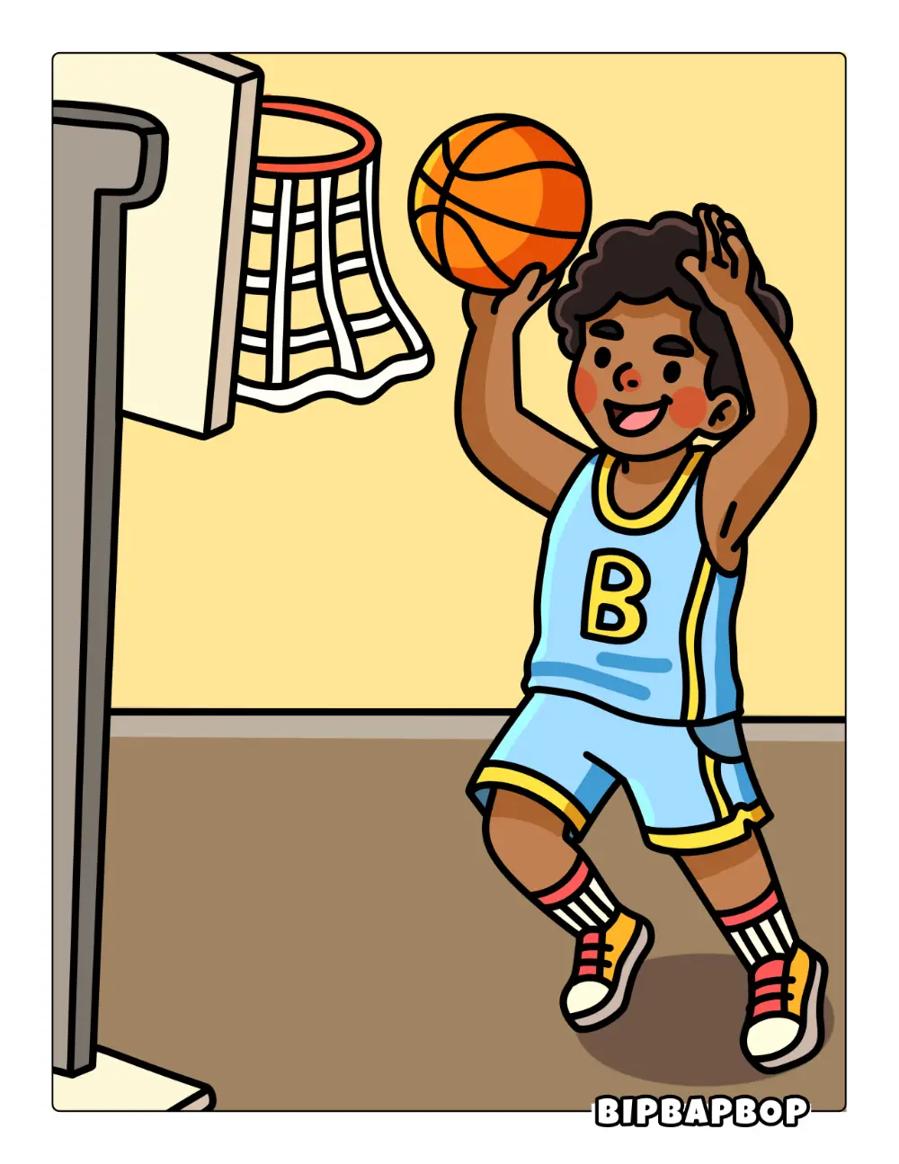 Boy Playing Basketball Printable