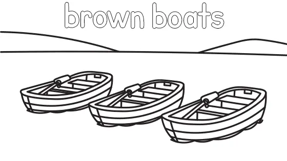 Brown Boats Coloring Page