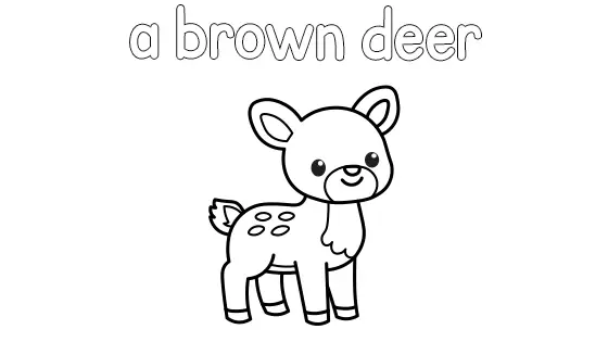 A Brown Deer Coloring Page