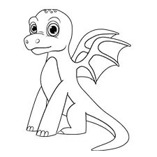 Brown Dragon Coloring Page Black & White