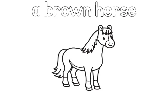 A Brown Horse Coloring Page