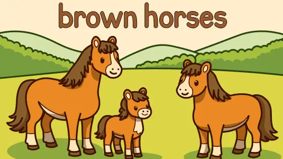 Brown Horses Printable