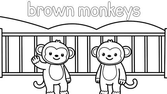 Brown Monkeys Coloring Page