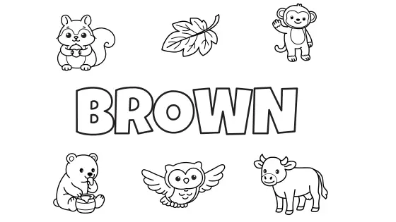 Brown Things in Nature Coloring Page
