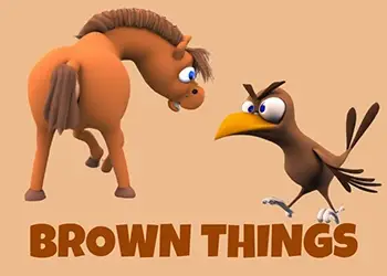 Brown Things - A brown horse and a brown bird