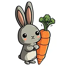 Bunny & Carrot Coloring Page