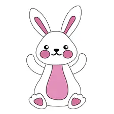 Simple Sitting Rabbit Coloring Page