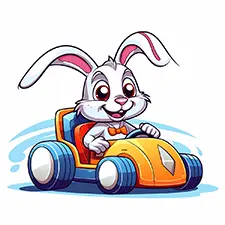 Bunny Driving Car Coloring Page