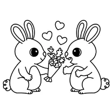 Bunny Lovers Coloring Page