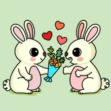 Bunny Lovers Coloring Page
