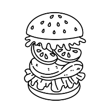 Burger Ingredients Coloring Page