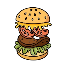 Burger Ingredients Coloring Page
