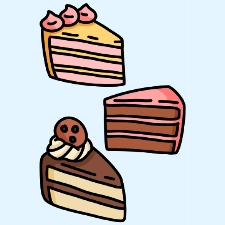 Cake Trio Coloring Page
