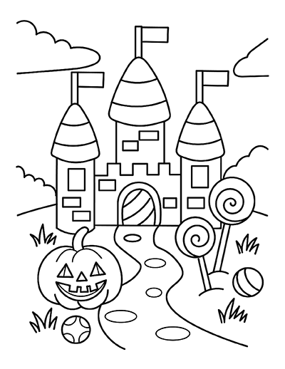 Candy Castle Coloring Page