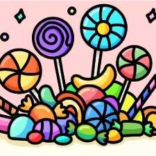 Candy Galore Coloring Page