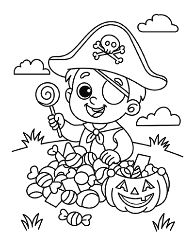 Pirate Candy Coloring Page