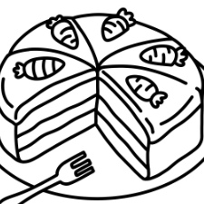 Carrot Cake Coloring Page