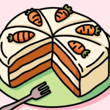 Carrot Cake Coloring Page