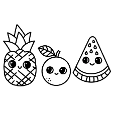 Cartoon Fruit Coloring Page