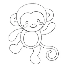 Cheeky Dancing Monkey Coloring Page Black & White