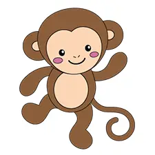 Cheeky Dancing Monkey Coloring Page