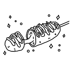 Cheesy Corndog Coloring Page