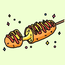 Cheesy Corndog Coloring Page