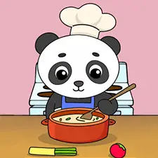Chef Panda Cooking Coloring Page