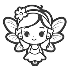 Chibi Fairy Coloring Sheet Black & White