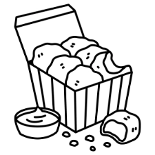 Chicken Nuggets Coloring Page