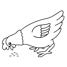 Chicken Pecking Printable Black & White