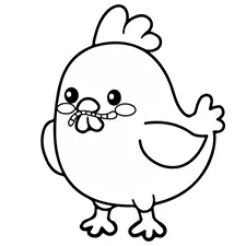 Chicken With A Worm Coloring Page Black & White