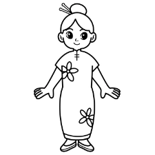 Chinese Girl Coloring Page
