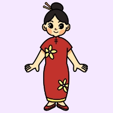 Chinese Girl Coloring Page