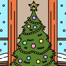 Christmas Tree With Gifts Coloring Page