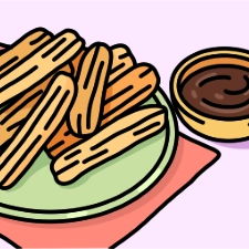 Churro Plate Coloring Page