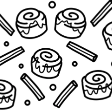 Cinnamon Rolls Pattern Coloring Page