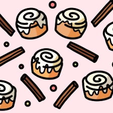 Cinnamon Rolls Pattern Coloring Page