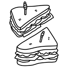 Clubhouse Sandwich Coloring Page