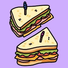 Clubhouse Sandwich Coloring Page