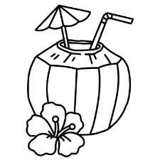 Coconut Drink Coloring Page