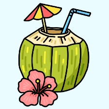 Coconut Drink Coloring Page