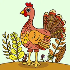 Colorful Turkey Coloring Page
