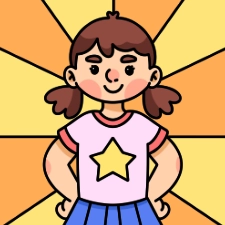 Confident Girl Coloring Page