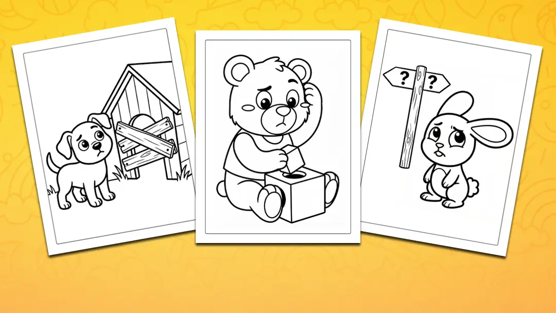 Confused coloring pages for kids — free printables for exploring big feelings