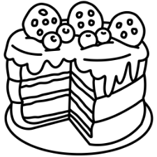 Choco Chip Cookie Cake Coloring Page