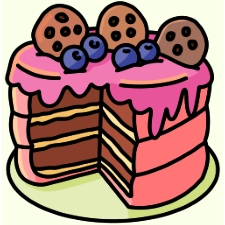 Choco Chip Cookie Cake Coloring Page